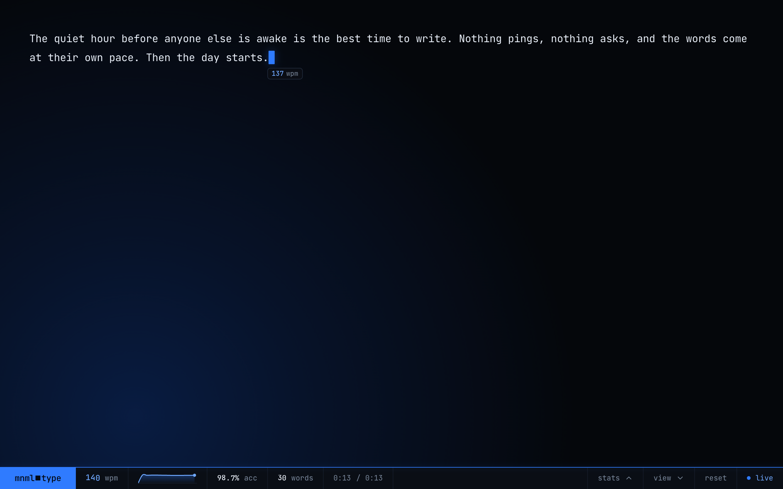 Typing in mnmltype in a browser